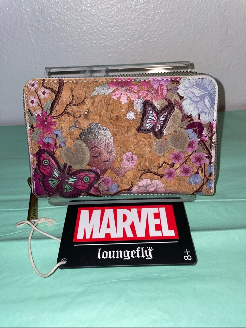 Loungefly Disney Marvel Guardians of the Galaxy Baby Groot Floral Cork Wallet - Picture 2 of 4